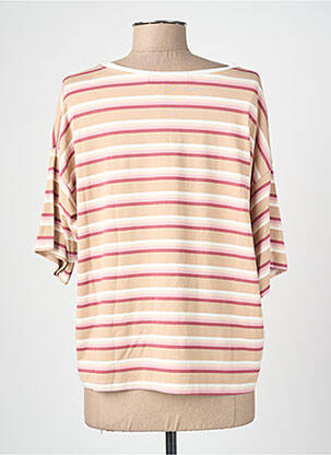 T-shirt manches 3/4 manches 3/4 beige BLANC BOHEME femme