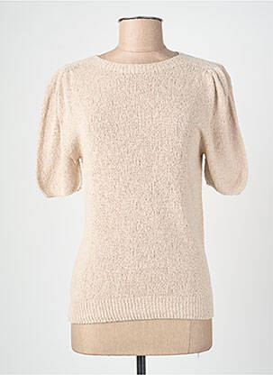 Top manches courtes manches courtes beige BLANC BOHEME femme