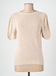 Top manches courtes manches courtes beige BLANC BOHEME femme