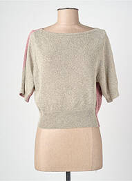 Top stretch manches 3/4 beige BLANC BOHEME femme