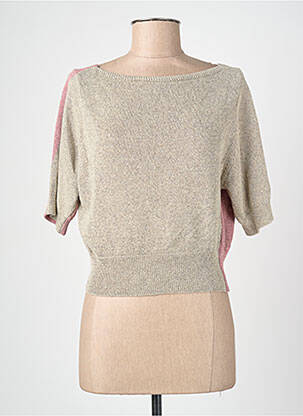Top stretch manches 3/4 beige BLANC BOHEME femme
