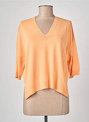 Top stretch manches 3/4 orange BLANC BOHEME femme