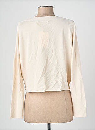 Gilet manches longues stretch beige BLANC BOHEME femme