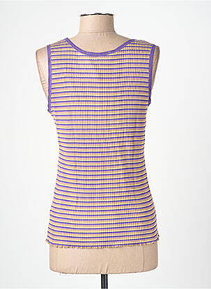 Débardeur col v sans manche violet BLANC BOHEME femme