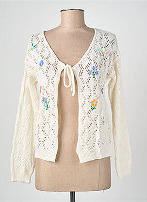 Gilet manches longues coupe cintrée blanc BLANC BOHEME femme