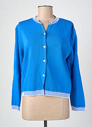 Gilet manches longues stretch bleu BLANC BOHEME femme