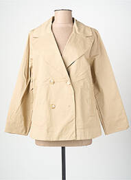 Trench fermeture boutonnée sur le devant sans capuche beige BLANC BOHEME femme