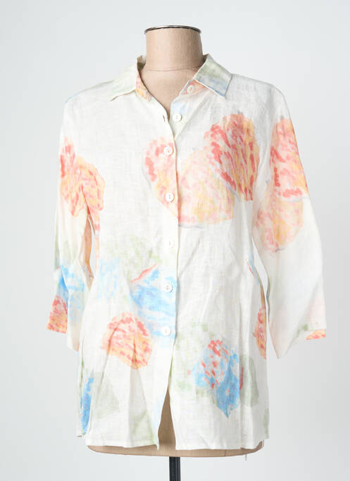 Chemisier imprimé fantaisie manches 3/4 blanc BLANC BOHEME femme