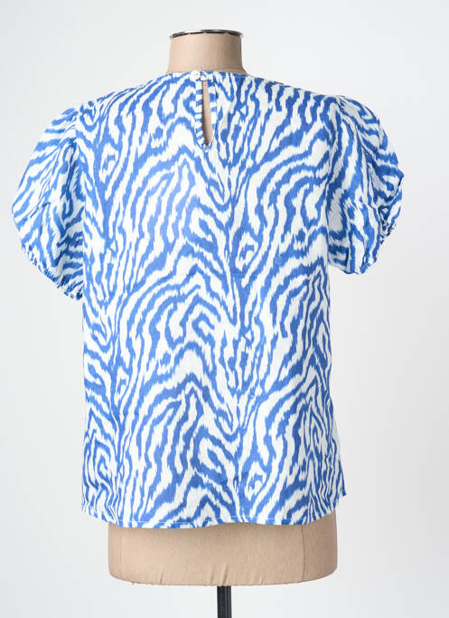 Top imprimé fantaisie manches courtes bleu BLUGAYA femme