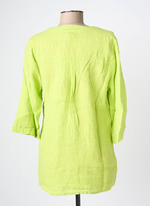Top col rond manches 3/4 vert BLANC BOHEME femme