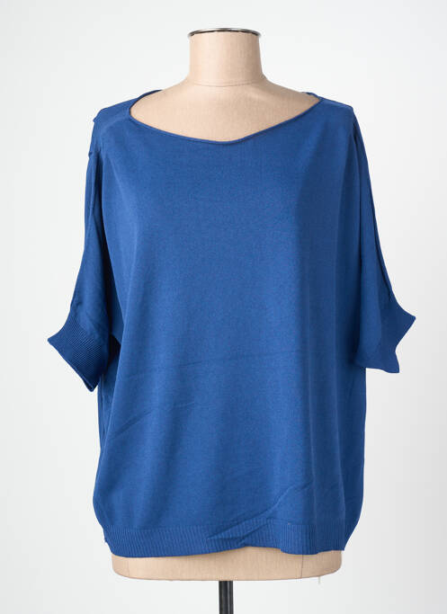 Top stretch manches courtes bleu BLANC BOHEME femme