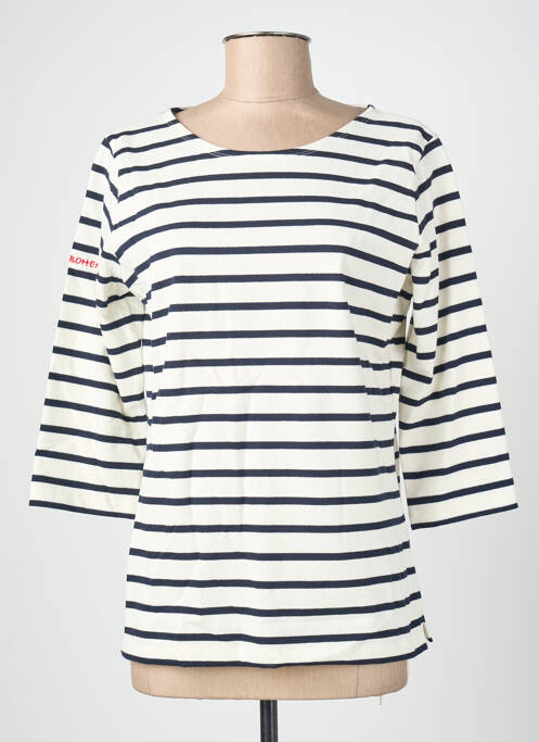 T-shirt manches 3/4 manches 3/4 blanc BLANC BOHEME femme