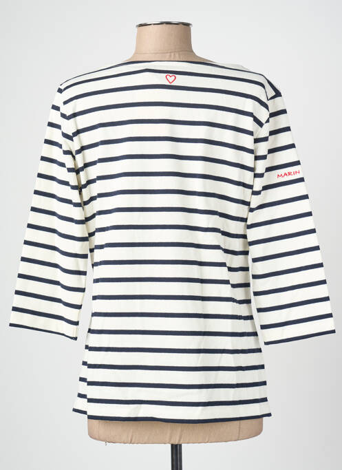 T-shirt manches 3/4 manches 3/4 blanc BLANC BOHEME femme