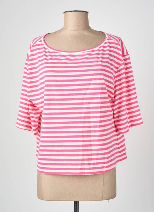 T-shirt manches 3/4 manches 3/4 rose BLANC BOHEME femme