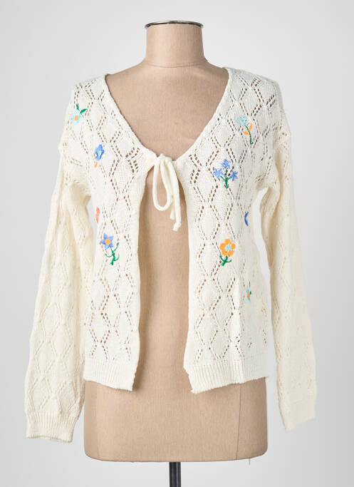 Gilet manches longues coupe cintrée blanc BLANC BOHEME femme