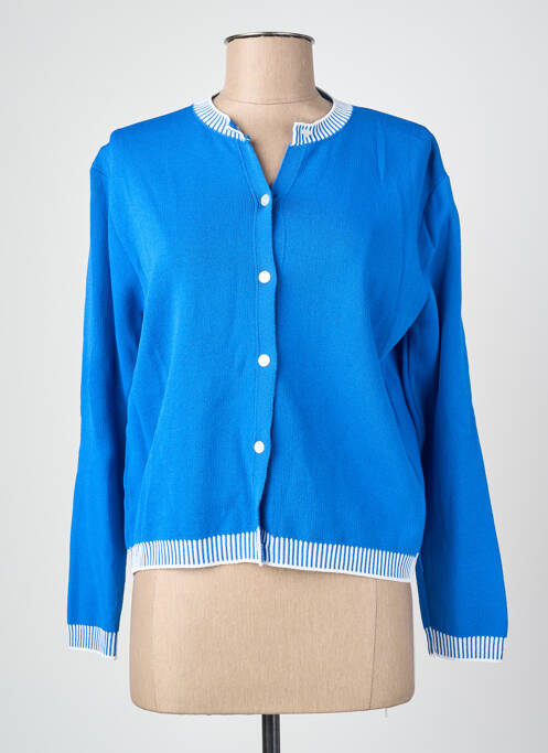 Gilet manches longues stretch bleu BLANC BOHEME femme