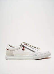 Baskets fermeture zip et lacets bout rond blanc FLUCHOS homme