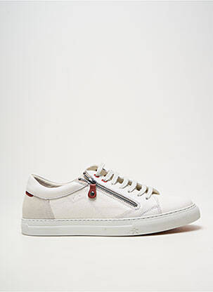 Baskets fermeture zip et lacets bout rond blanc FLUCHOS homme