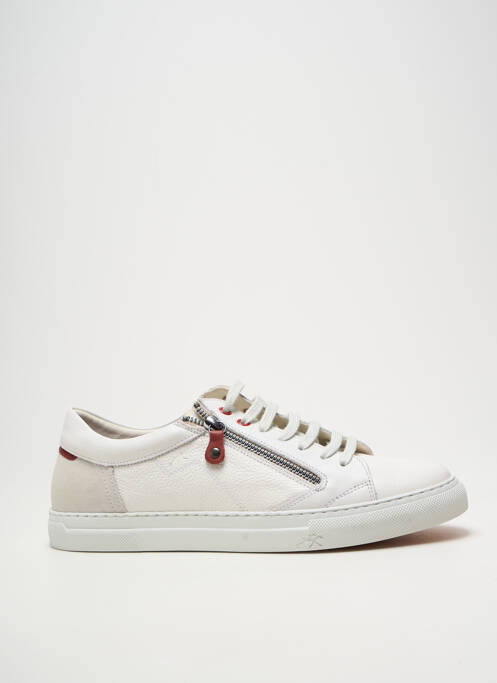 Baskets fermeture zip et lacets bout rond blanc FLUCHOS homme