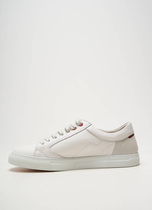 Baskets fermeture zip et lacets bout rond blanc FLUCHOS homme