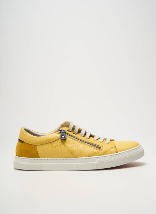 Baskets fermeture zip et lacets bout rond jaune FLUCHOS homme