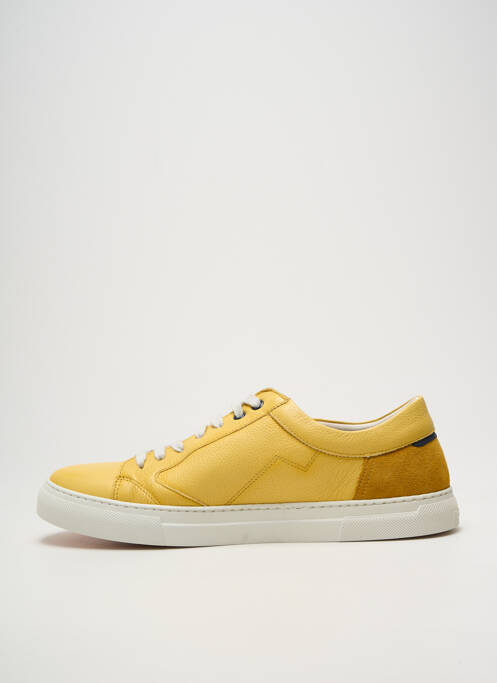 Baskets fermeture zip et lacets bout rond jaune FLUCHOS homme