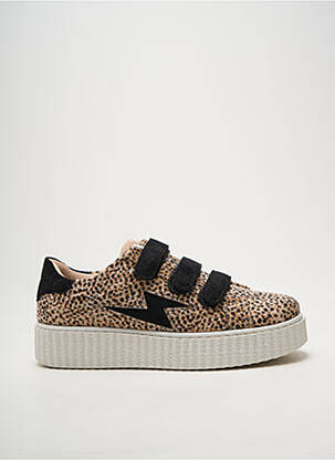 Baskets bout rond talon plat jusqu'à 3cm beige VANESSA WU femme