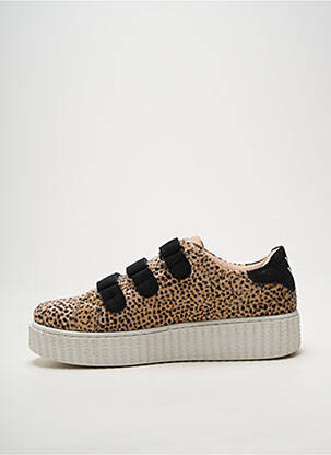 Baskets bout rond talon plat jusqu'à 3cm beige VANESSA WU femme