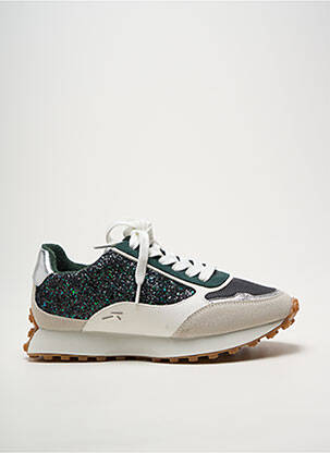Baskets tissage tissage pailleté talon plat jusqu'à 3cm vert VANESSA WU femme