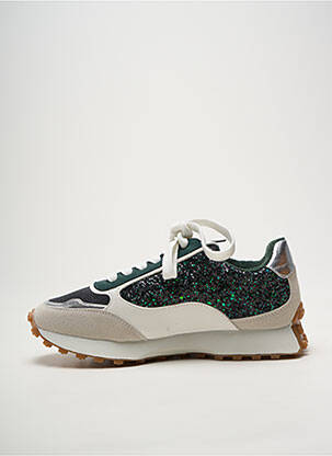 Baskets tissage tissage pailleté talon plat jusqu'à 3cm vert VANESSA WU femme