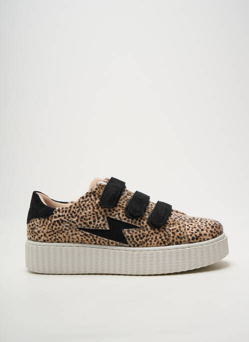 Baskets bout rond talon plat jusqu'à 3cm beige VANESSA WU femme