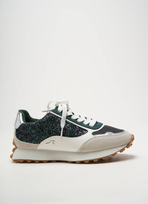 Baskets tissage tissage pailleté talon plat jusqu'à 3cm vert VANESSA WU femme