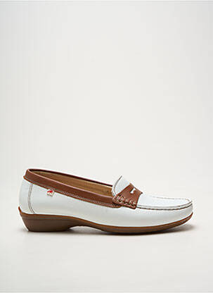 Mocassins bout rond talon plat jusqu'à 3cm blanc FLUCHOS femme