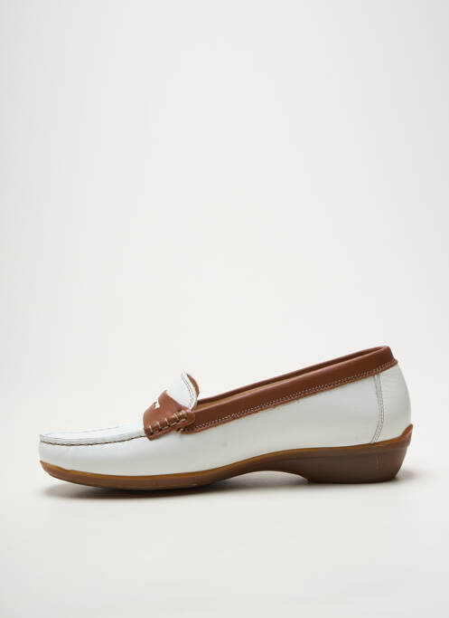 Mocassins bout rond talon plat jusqu'à 3cm blanc FLUCHOS femme