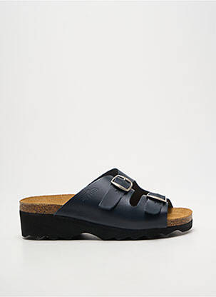 Mules/sabots tissage satiné talon de 4 à 6cm bleu ARTIKA SOFT femme