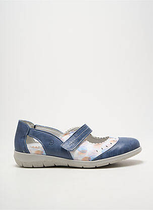 Ballerines fermeture scratch talon plat jusqu'à 3cm bleu SUAVE femme