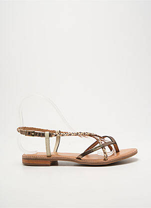 Tongs tissage satiné talon plat jusqu'à 3cm beige LES TROPEZIENNES PAR M.BELARBI femme