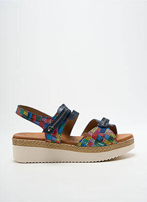 Sandales/nu pieds tissage satiné talon de 4 à 6cm bleu JORDANA femme