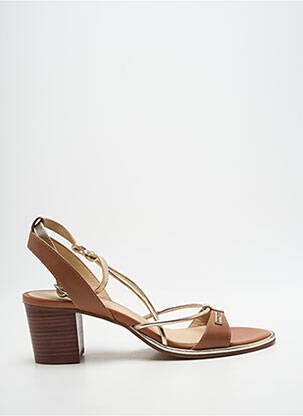 Sandales/nu pieds tissage satiné talon de 7 à 9cm or LES TROPEZIENNES PAR M.BELARBI femme