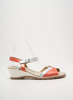 Sandales/nu pieds tissage satiné talon de 4 à 6cm orange BOISSY femme