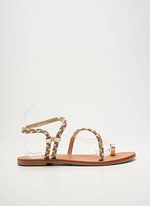 Tongs tissage satiné talon plat jusqu'à 3cm argent LES TROPEZIENNES PAR M.BELARBI femme