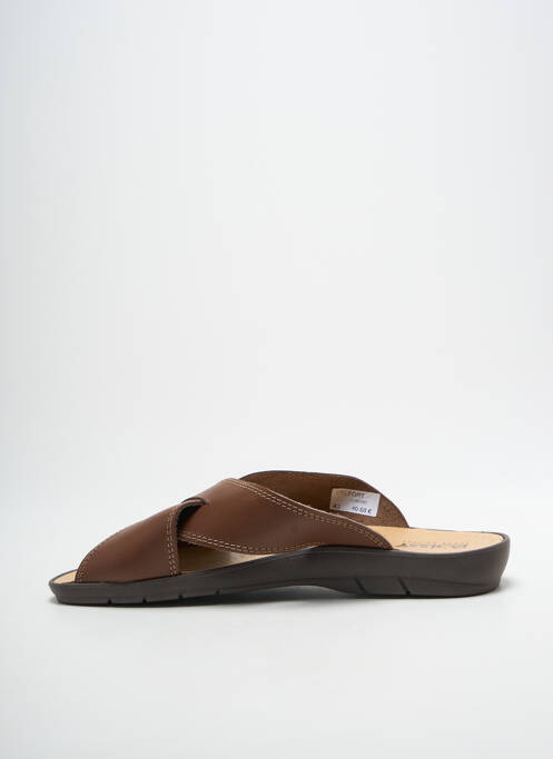 Mules/sabots bout ouvert bout ouvert marron BOISSY homme