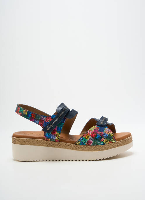 Sandales/nu pieds tissage satiné talon de 4 à 6cm bleu JORDANA femme