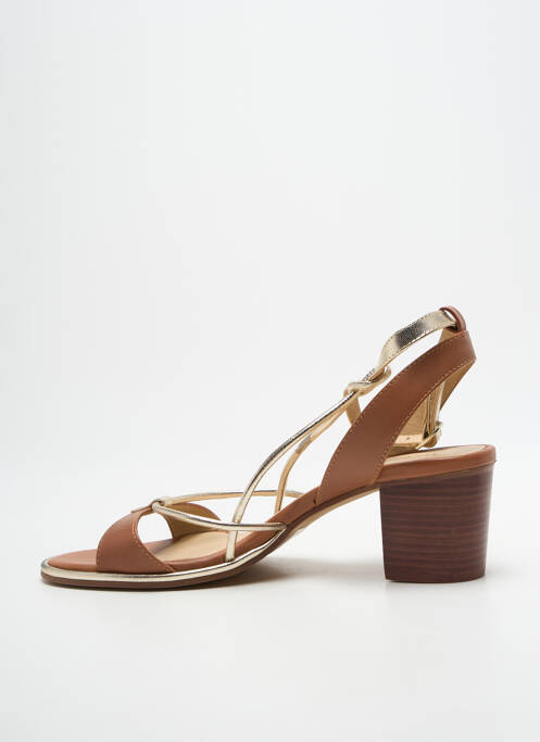 Sandales/nu pieds tissage satiné talon de 7 à 9cm or LES TROPEZIENNES PAR M.BELARBI femme