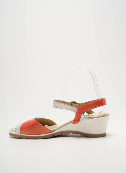 Sandales/nu pieds tissage satiné talon de 4 à 6cm orange BOISSY femme