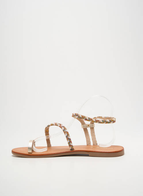 Tongs tissage satiné talon plat jusqu'à 3cm argent LES TROPEZIENNES PAR M.BELARBI femme