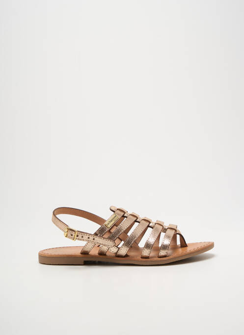 Tongs tissage satiné talon plat jusqu'à 3cm or LES TROPEZIENNES PAR M.BELARBI femme