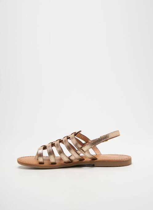 Tongs tissage satiné talon plat jusqu'à 3cm or LES TROPEZIENNES PAR M.BELARBI femme