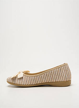 Chaussons/pantoufles bout rond talon plat jusqu'à 3cm beige KOOMAC femme