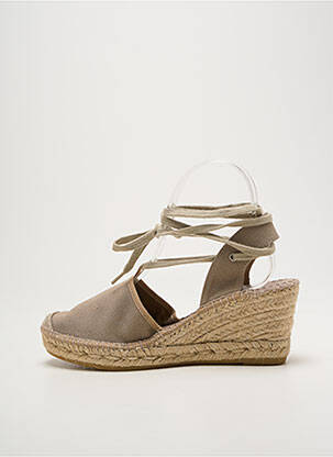 Espadrilles fermeture lacets talon de 7 à 9cm gris LA MAISON DE L'ESPADRILLE femme
